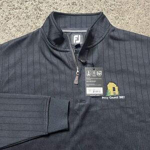 Footjoy FJ 1/4 Zip Performance Ribbed Golf Pullover Sweater Mens Large • EUC